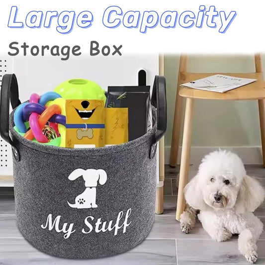 1/3/5PCS Dog Toy Storage Box Felt Pet Supply Storage Basket Accessories Box Clothes Sundries Organizer Basket Home Tools